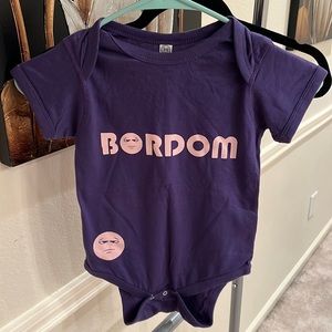 Pink and purple BORDOM onesie